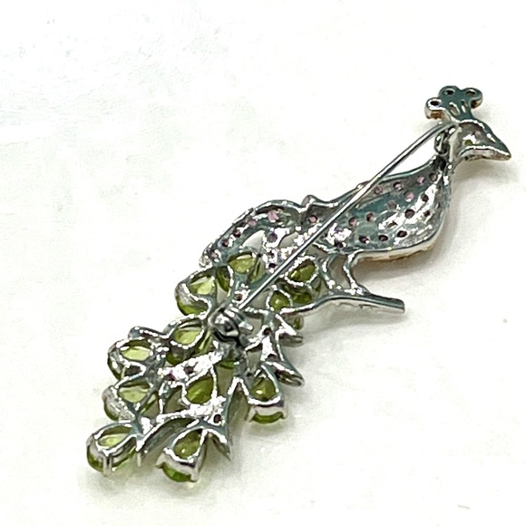 Peridot Garnet 14KGP Brooch - Picture 4 of 6
